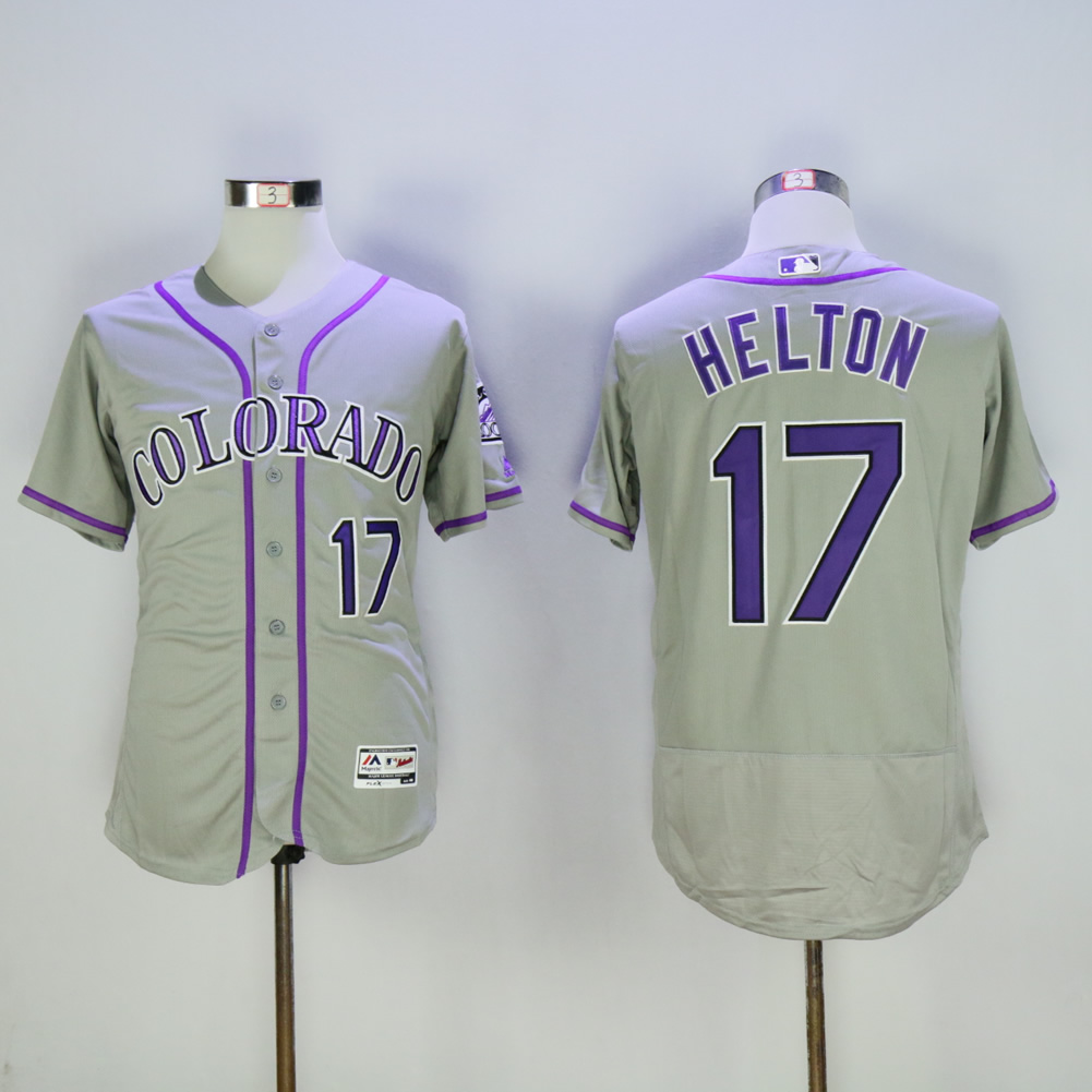 Men Colorado Rockies #17 Helton Grey MLB Jerseys->colorado rockies->MLB Jersey